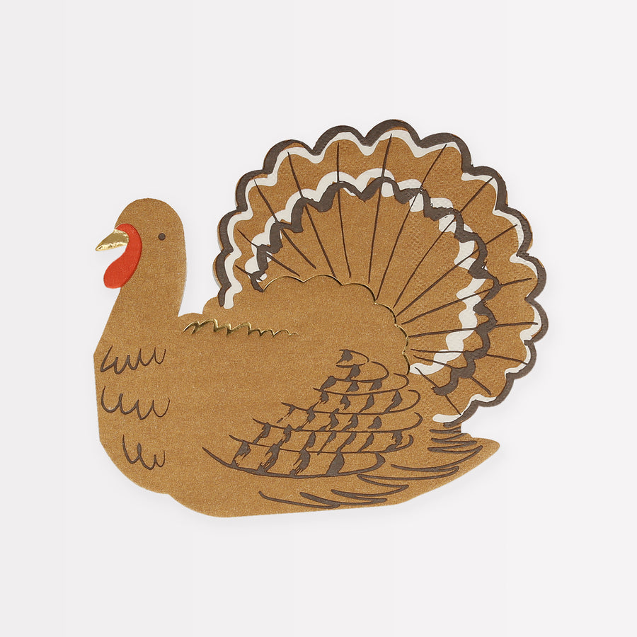 Pack of 16 Turkey Napkins