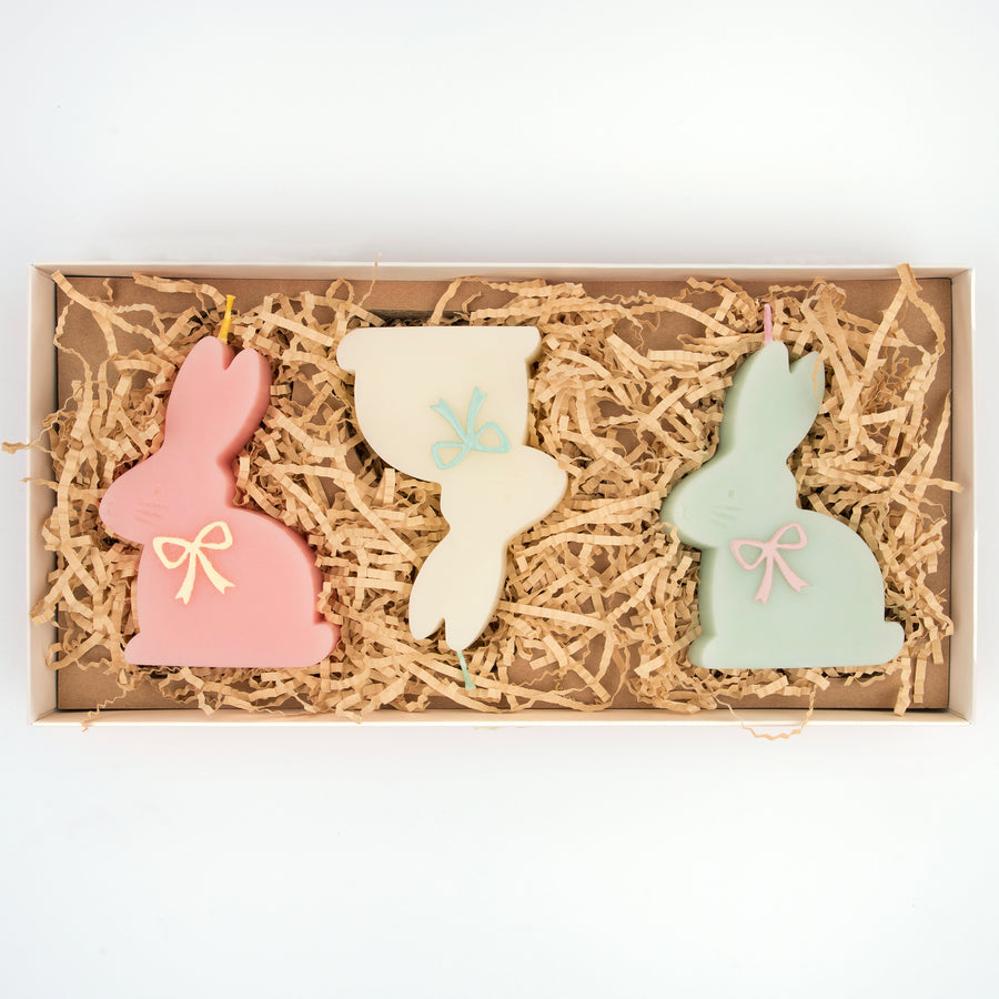 Set of 3 Bunny Candles