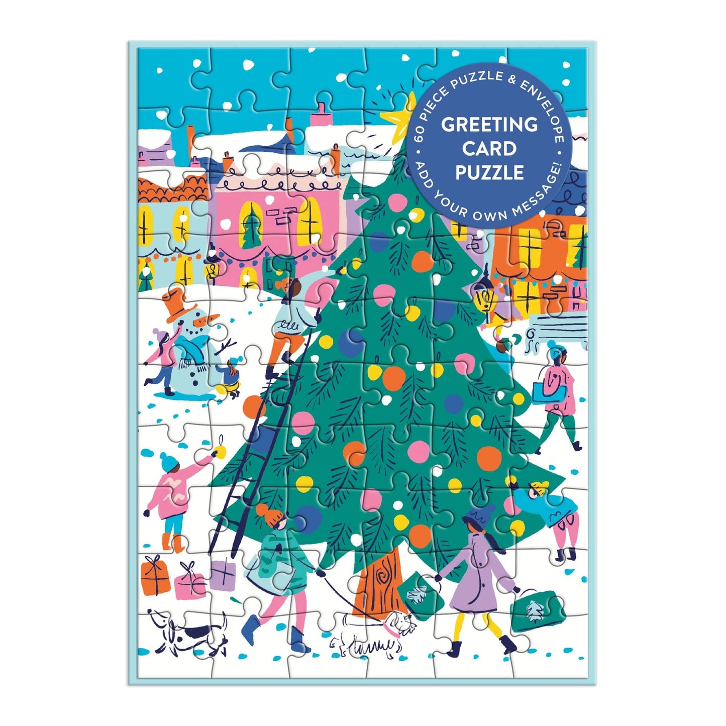 60pc Greeting Card Puzzle - Merry & Bright