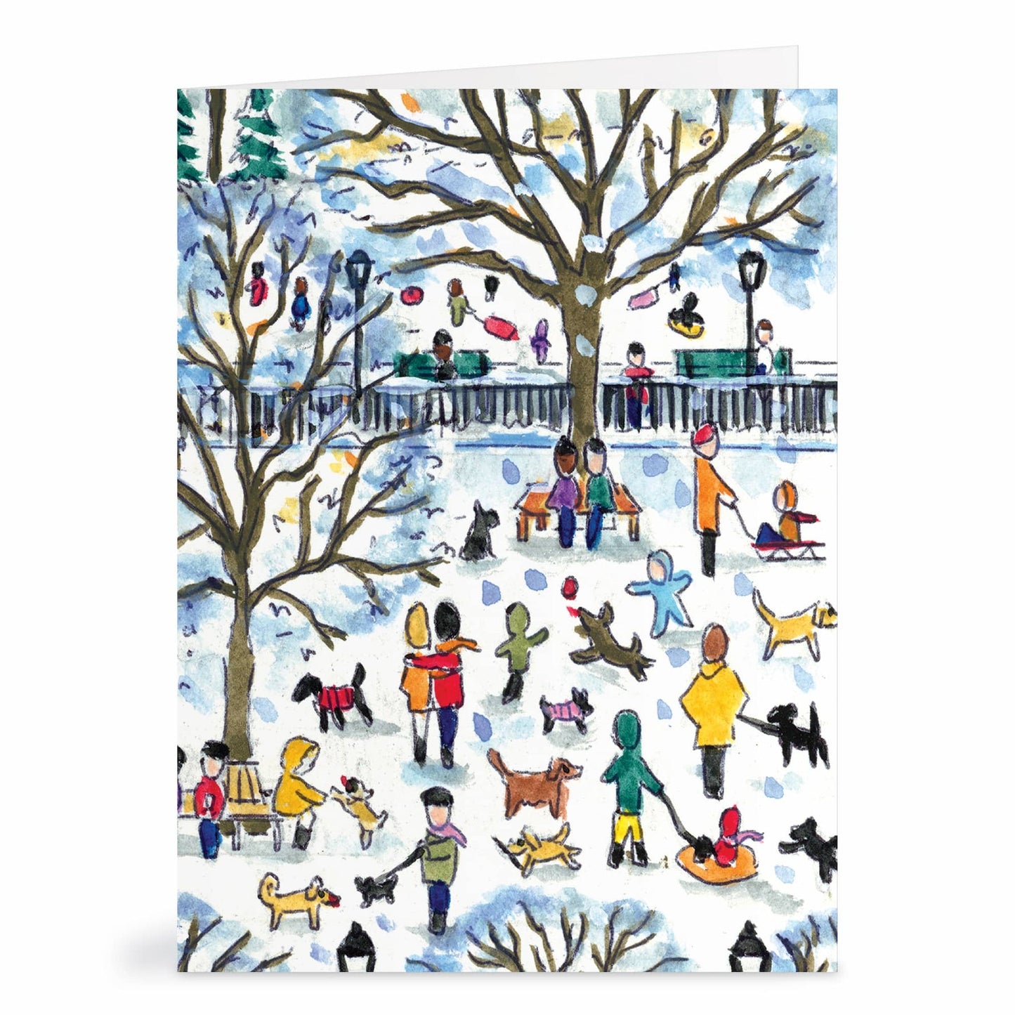 Michael Storrings Dog Park in Four Seasons Greeting Card Assortment