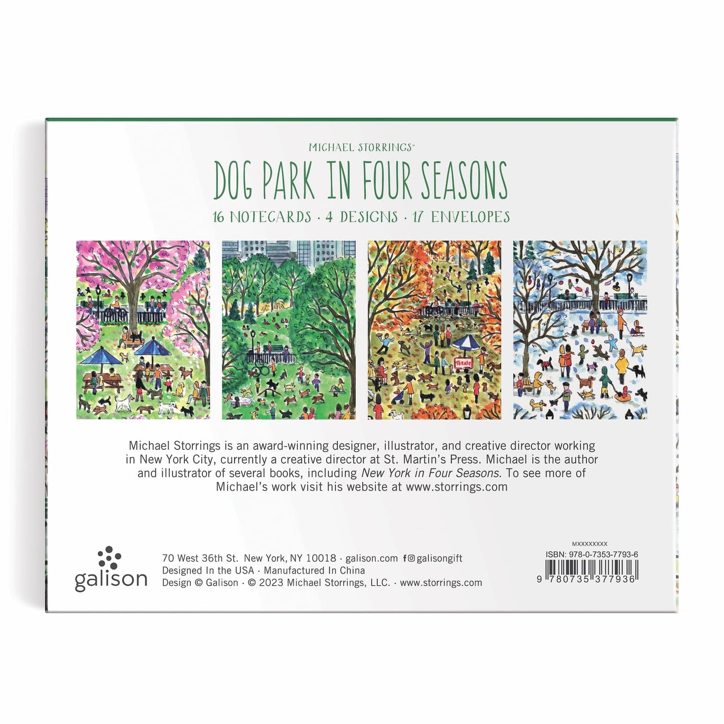 Michael Storrings Dog Park in Four Seasons Greeting Card Assortment