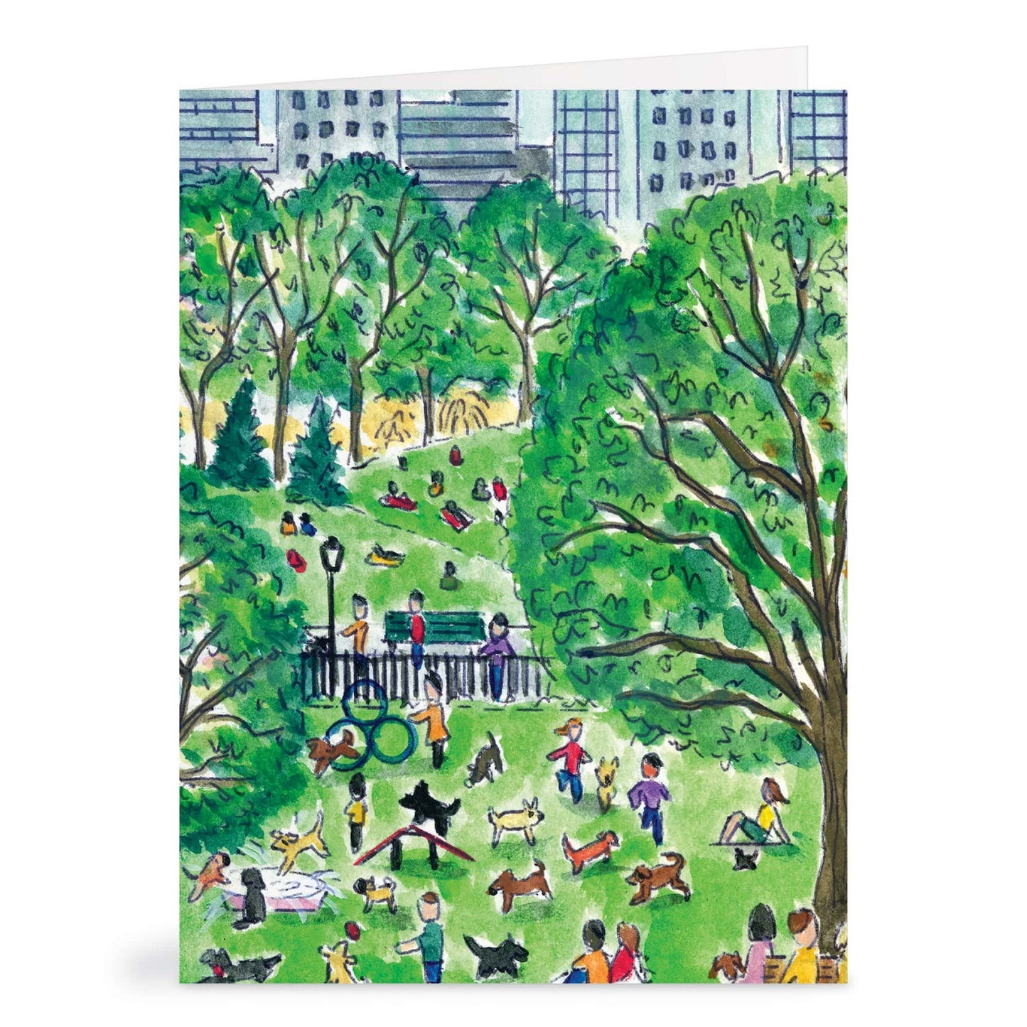 Michael Storrings Dog Park in Four Seasons Greeting Card Assortment