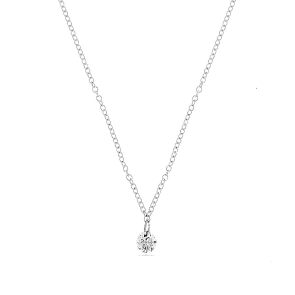 White Gold Single Drilled Diamond Necklace