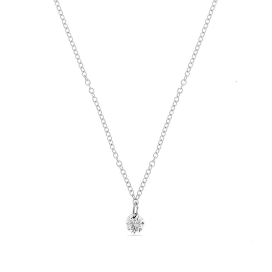 White Gold Single Drilled Diamond Necklace