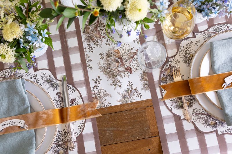 Paper Table Runner - Harvest Toile - 20" x 25'