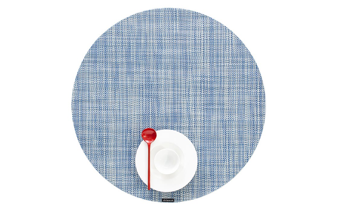 Chilewich - Mini Basketweave 15" Round Table Mat - Chambray