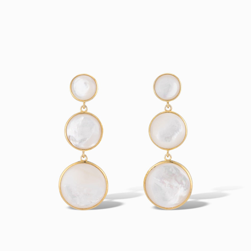 Round We Go Drop Earrings in Mother of Pearl