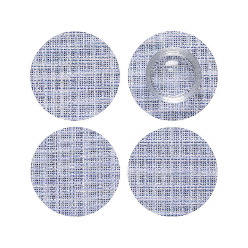 Mini Basketweave Coasters - Periwinkle