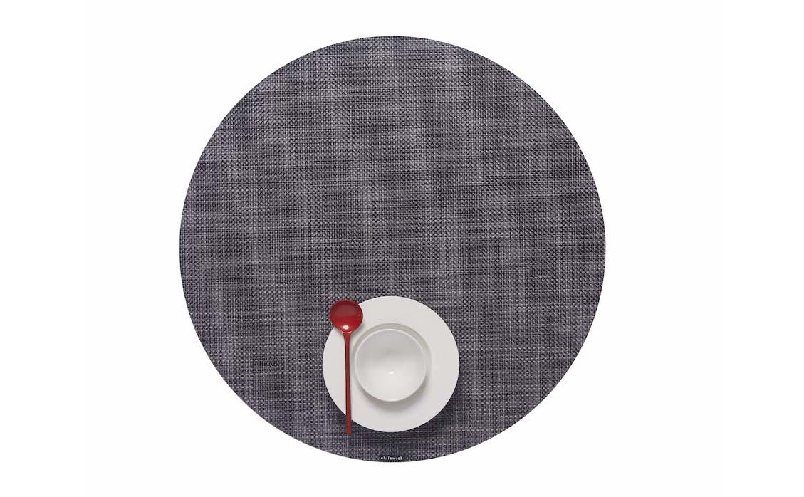 Chilewich - Mini Basketweave 15" Round Table Mat - Cool Grey