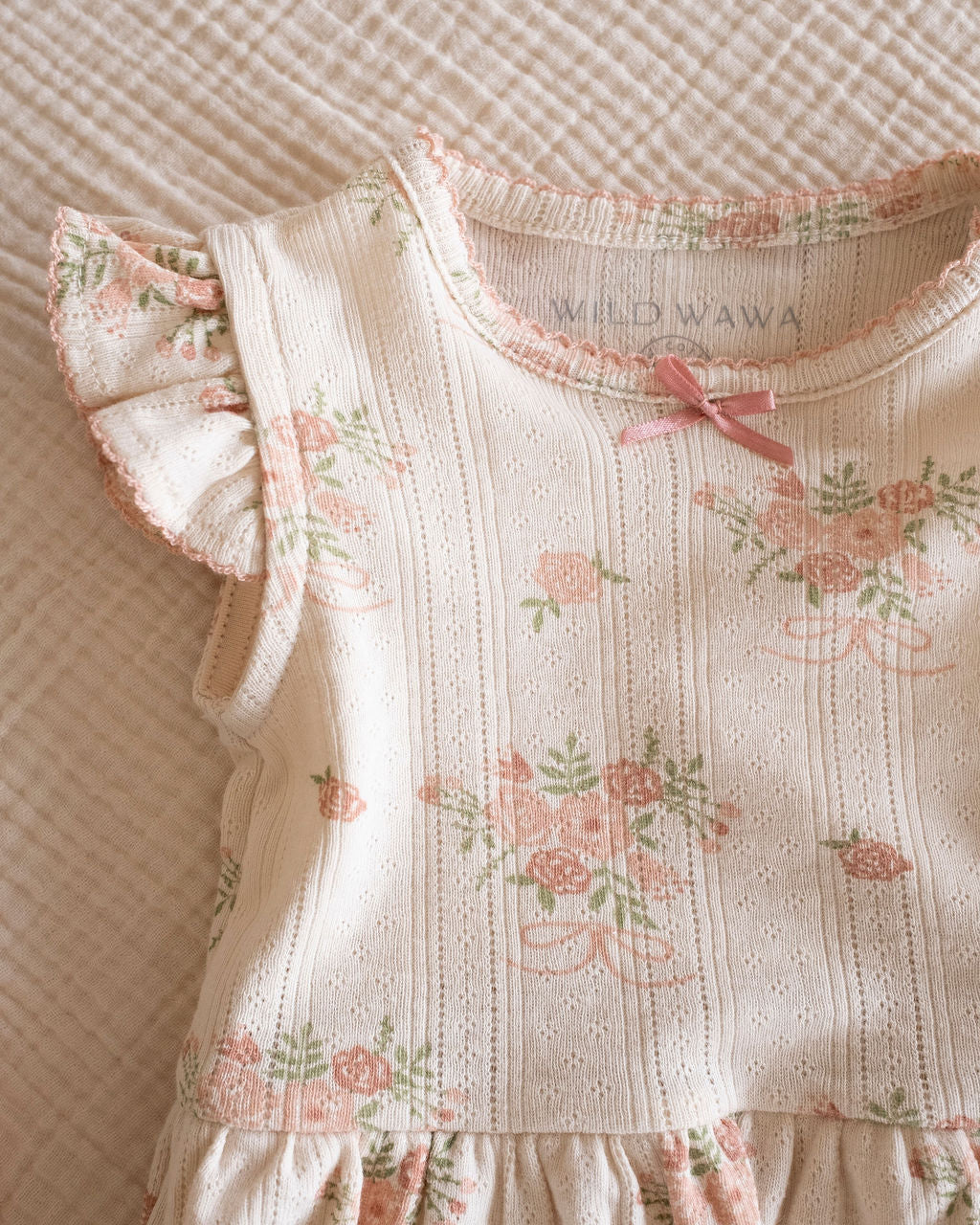 Pointelle Skirt Onesie - Parfait Pink