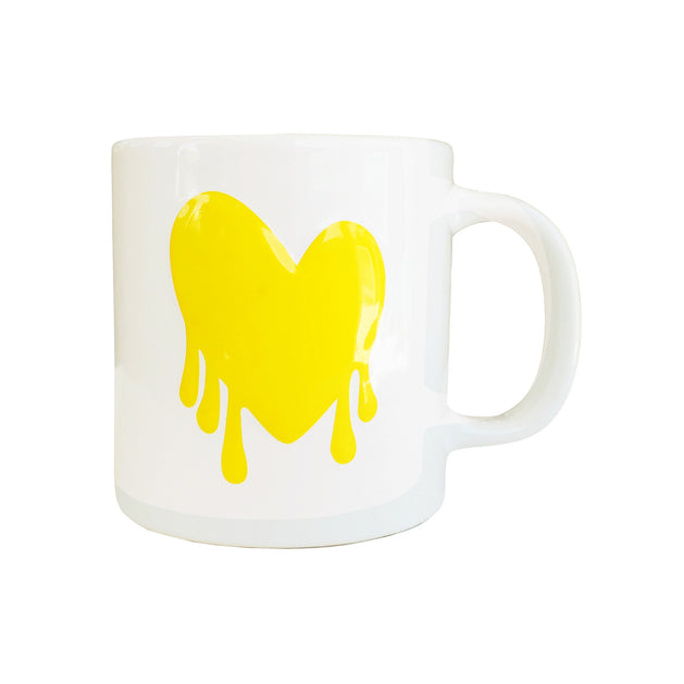 Drippy Heart Mug - White/Sunshine