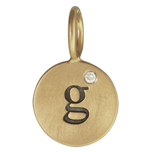 14k yellow gold initial charm
