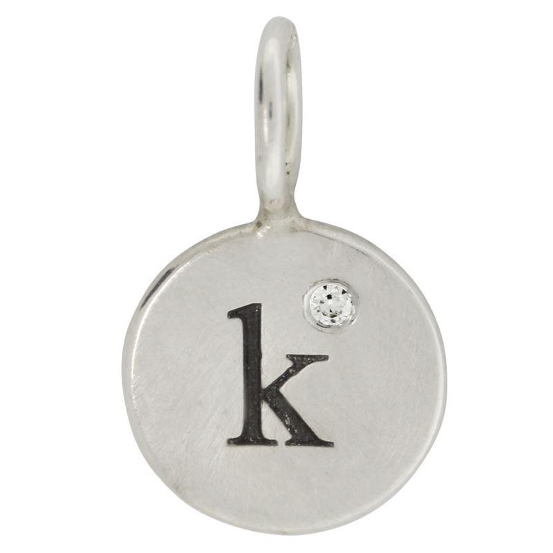 Sterling Silver Single Initial Round Charm