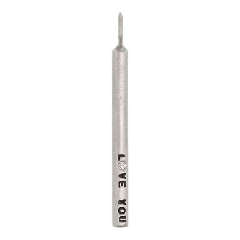Sterling Silver Large Round Bar 'Love You'