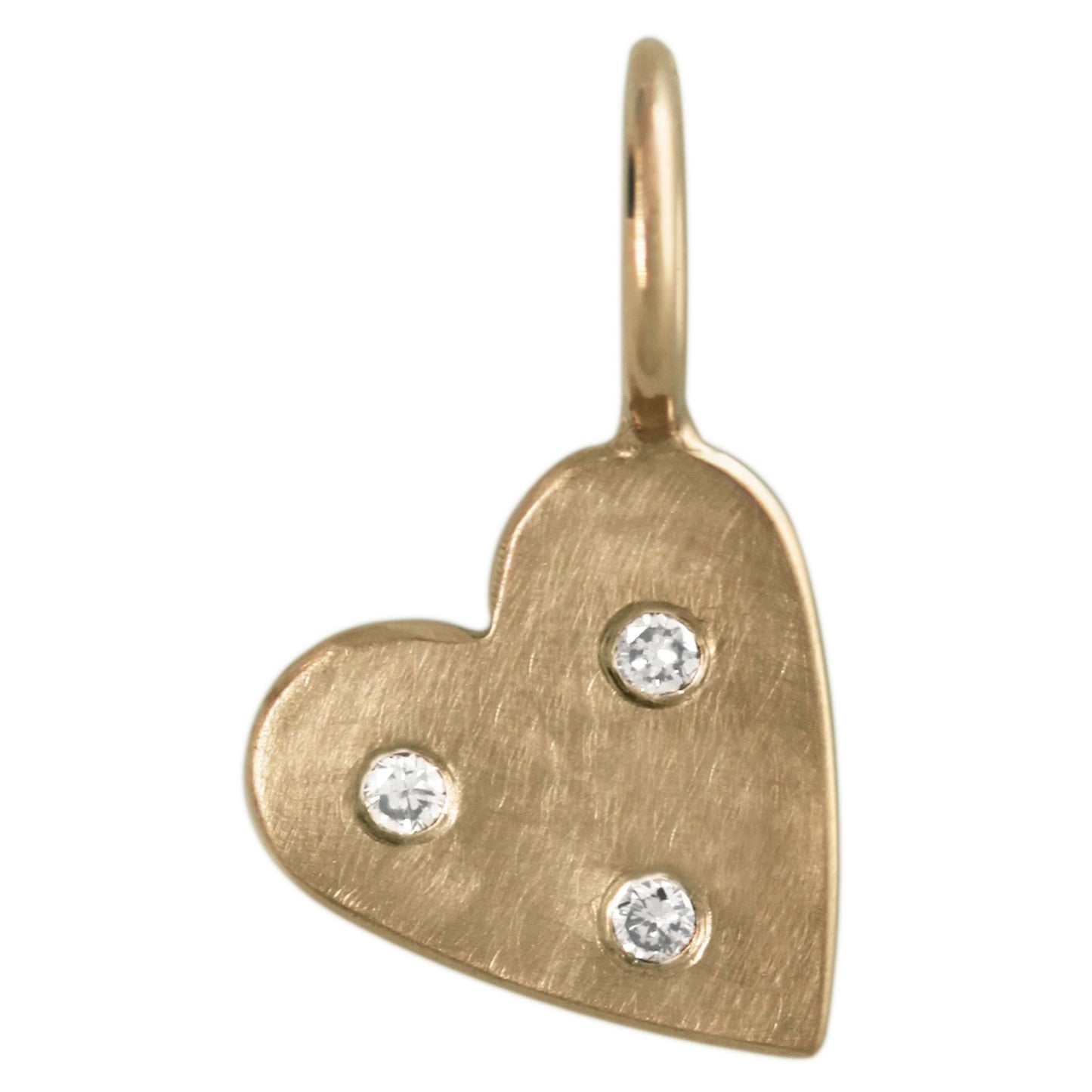 Heather B Moore 14k yellow gold heart charm with diamonds