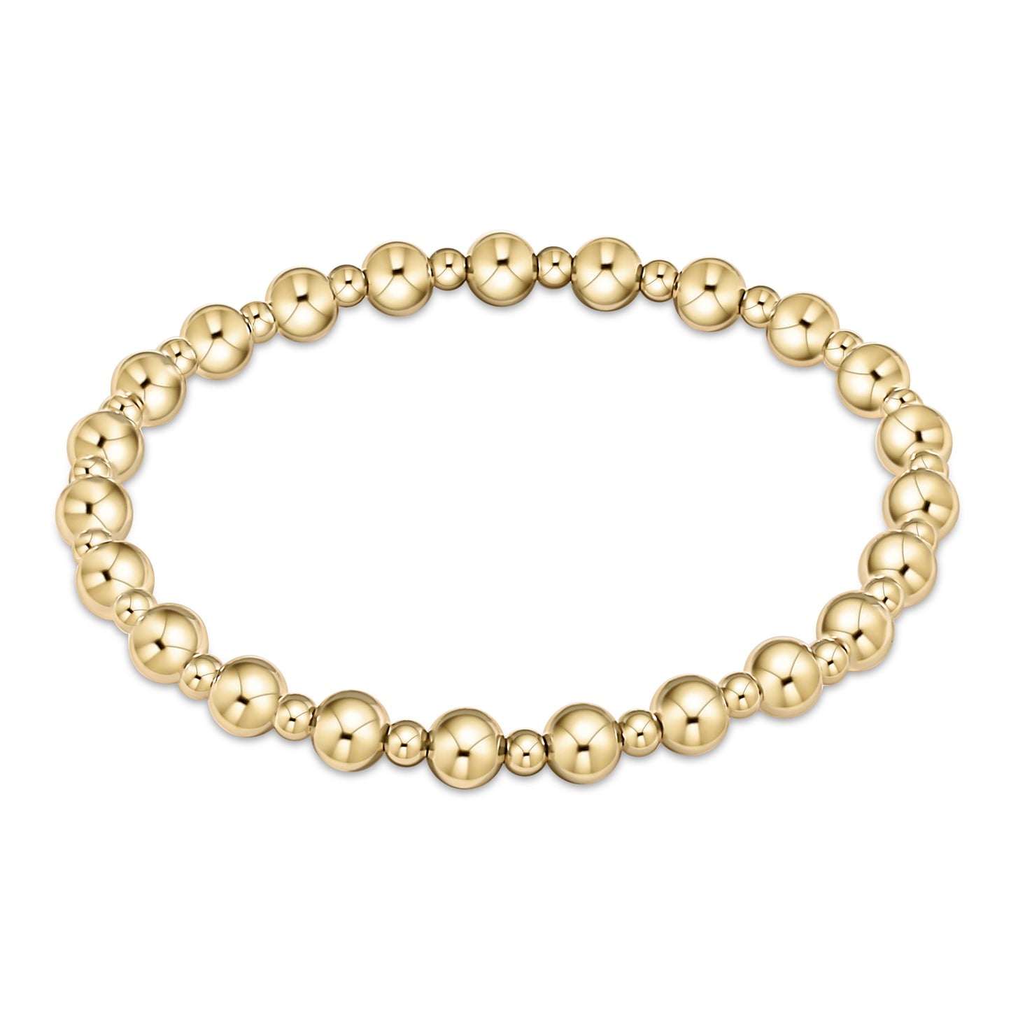 Classic Grateful Pattern Gold 5mm Bead Bracelet