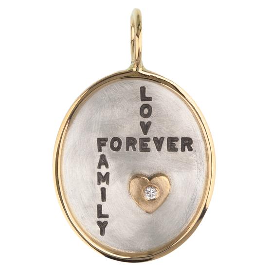 Heather B. Moore Love Forever Family Oval Charm