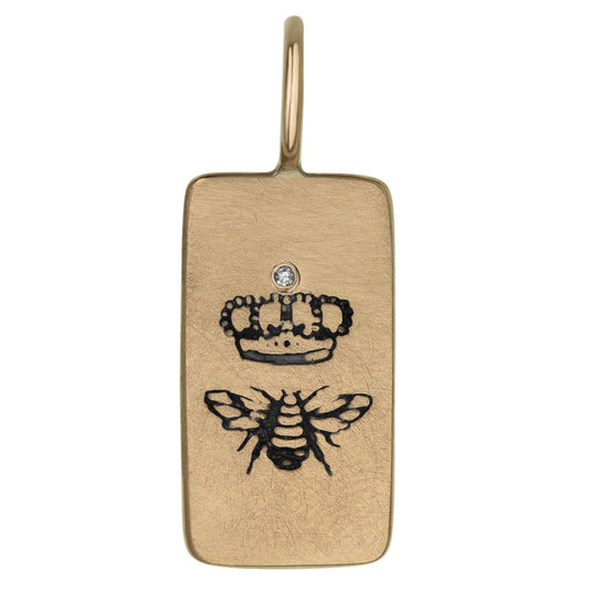 14k Yellow Gold Queen Bee ID Tag