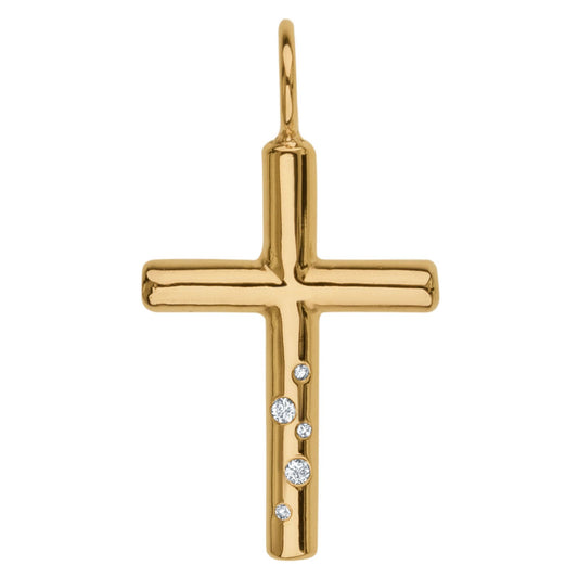 14k Gold Diamond Cross Charm