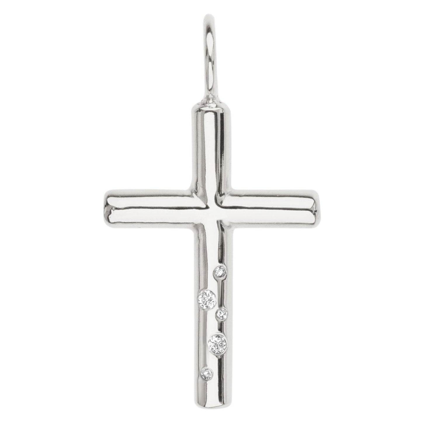 Sterling Silver Cross Charms with Diamonds