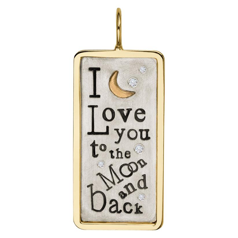 Silver+Gold To the Moon and Back Charm