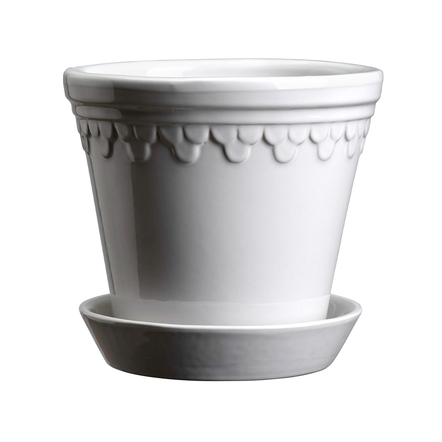 white plant pot and saucer Københavner Pot with Saucer