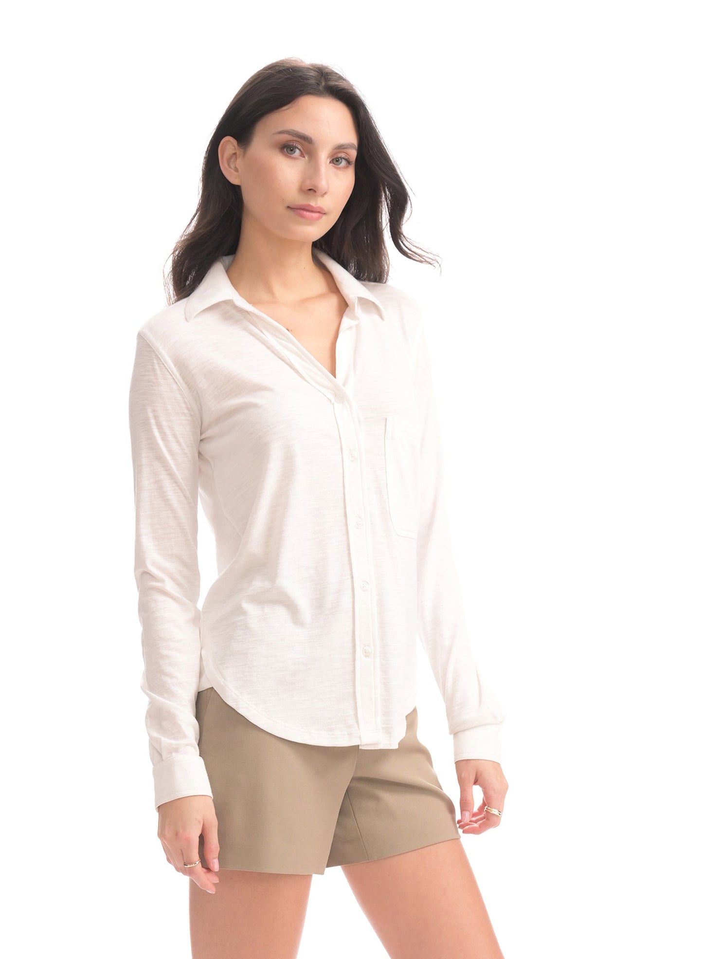 Jersey Blouse in White