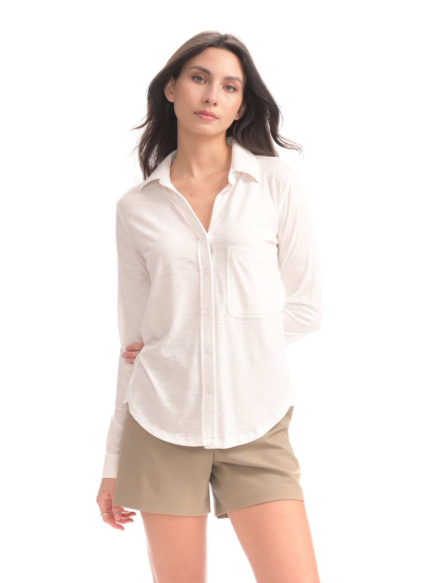 Jersey Blouse in White