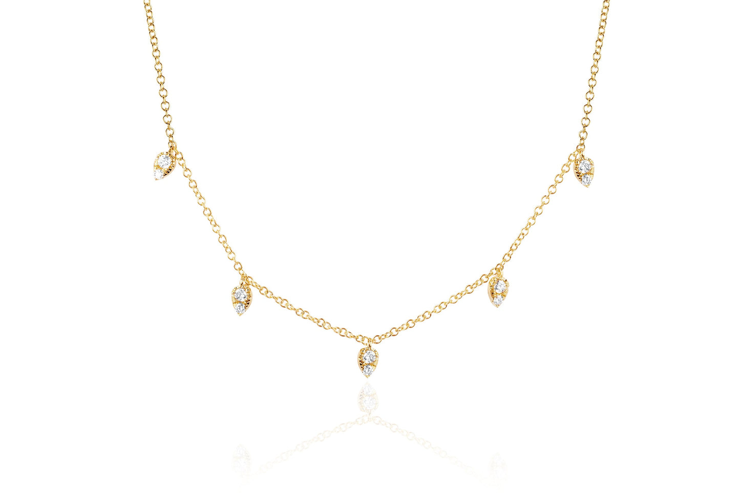 Diamond Multi Teardrop Choker Necklace