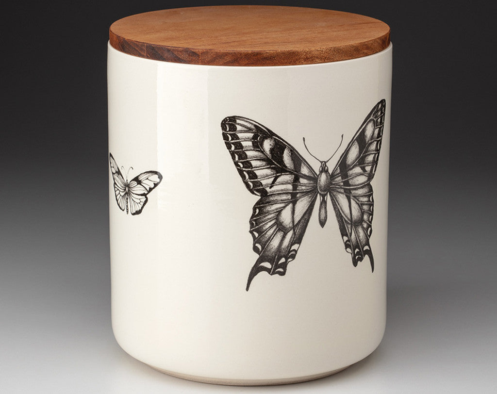 Large Canister with Lid: Swallowtail Butterfly