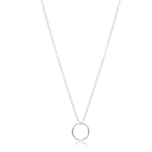 16" Necklace Sterling Silver Halo Charm