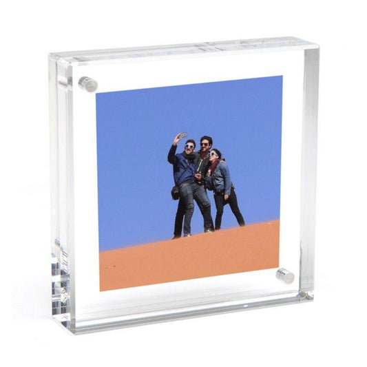 clear square acrylic magnetic frameless picture frame