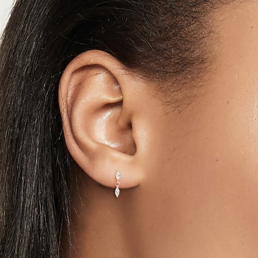 Diamond Marquise Dangle Stud Earring