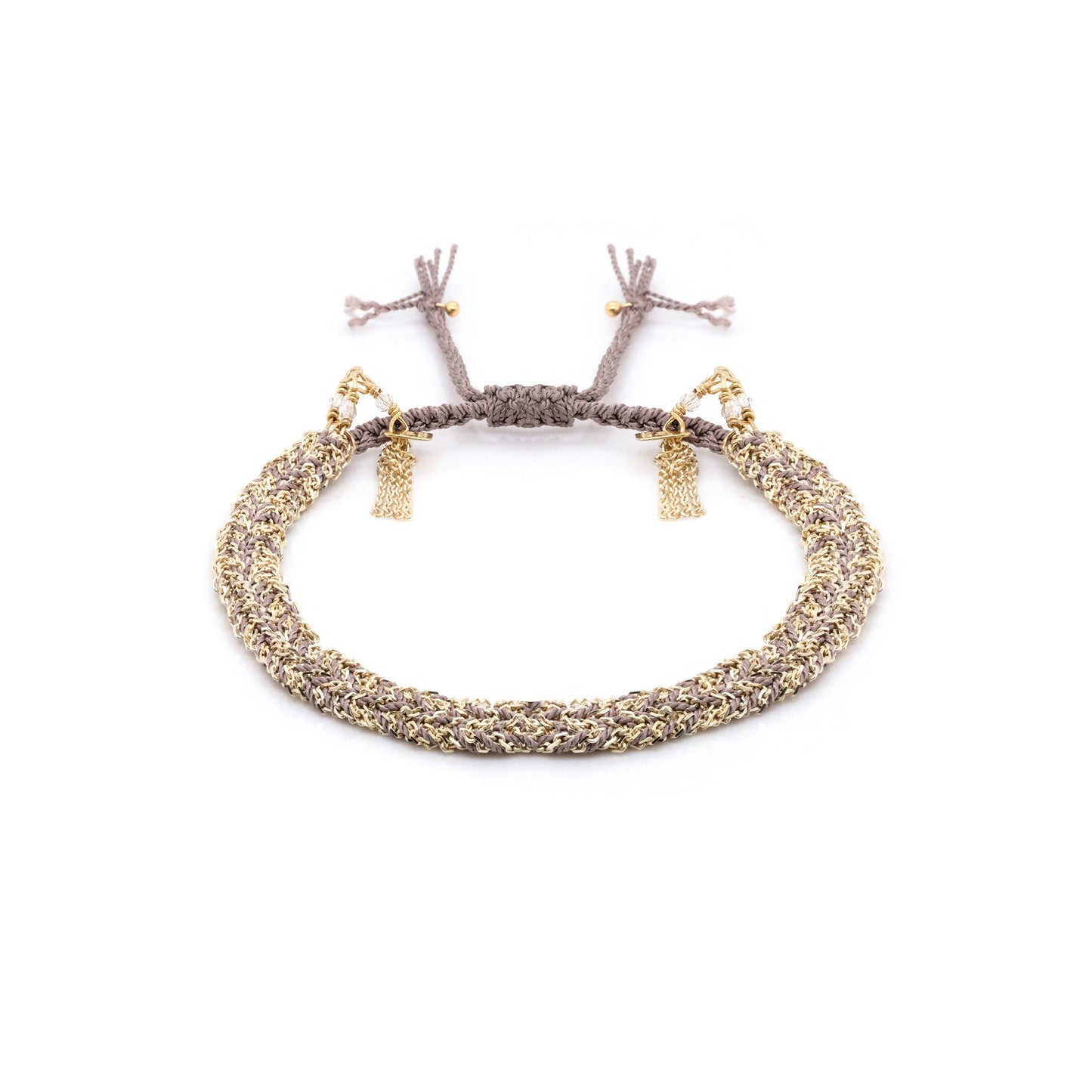 Braided Bracelet - Gold/Grey
