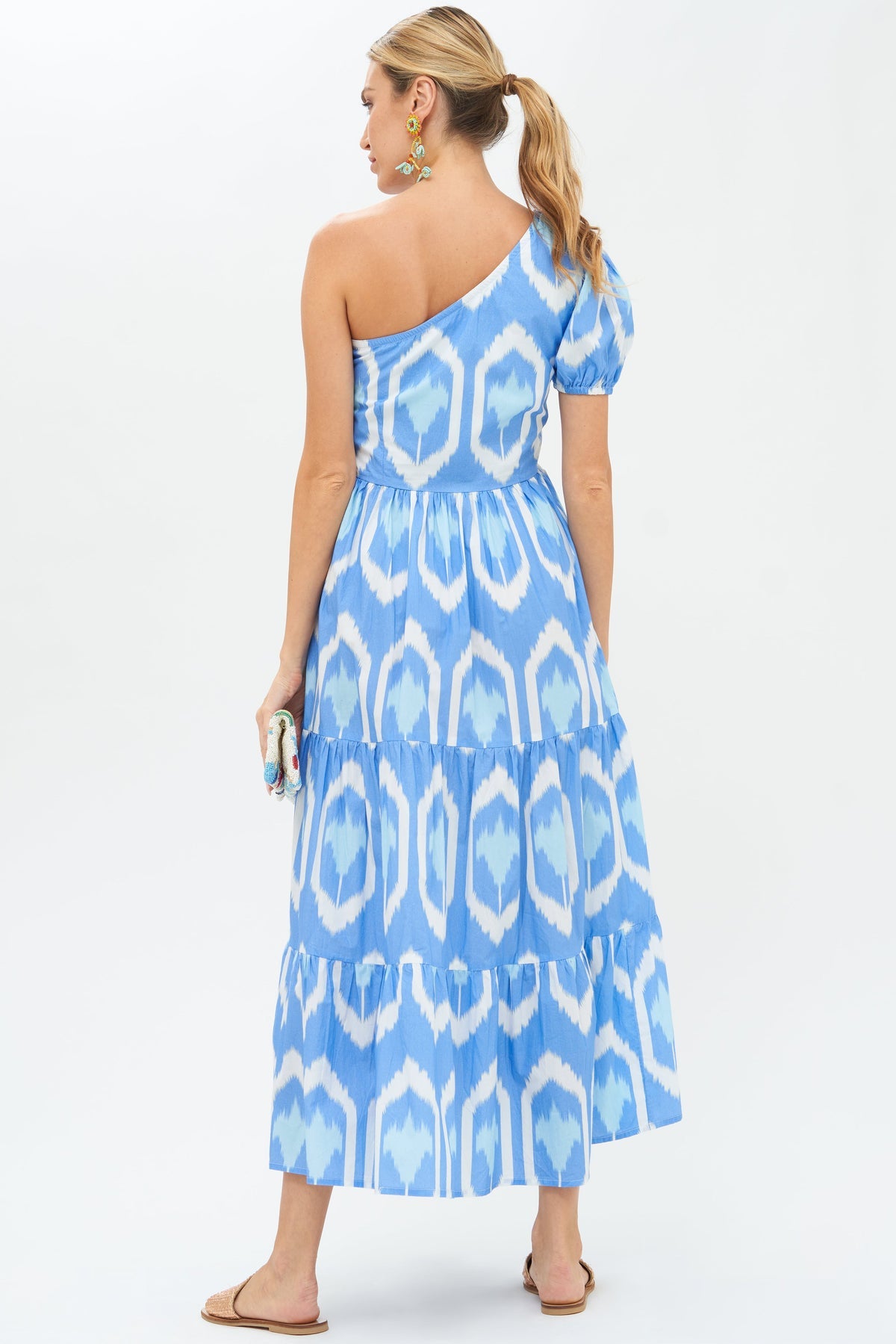 One Shoulder Maxi Dress - Odisha Blue