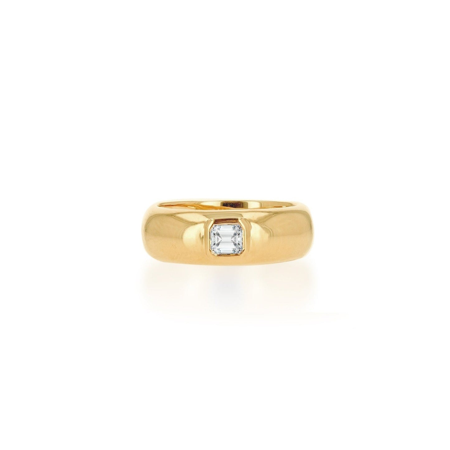14k Yellow Gold Cut Diamond Domed Ring