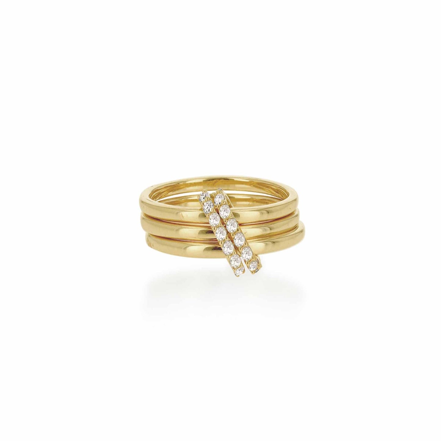 14k yellow gold band with diamond connectors