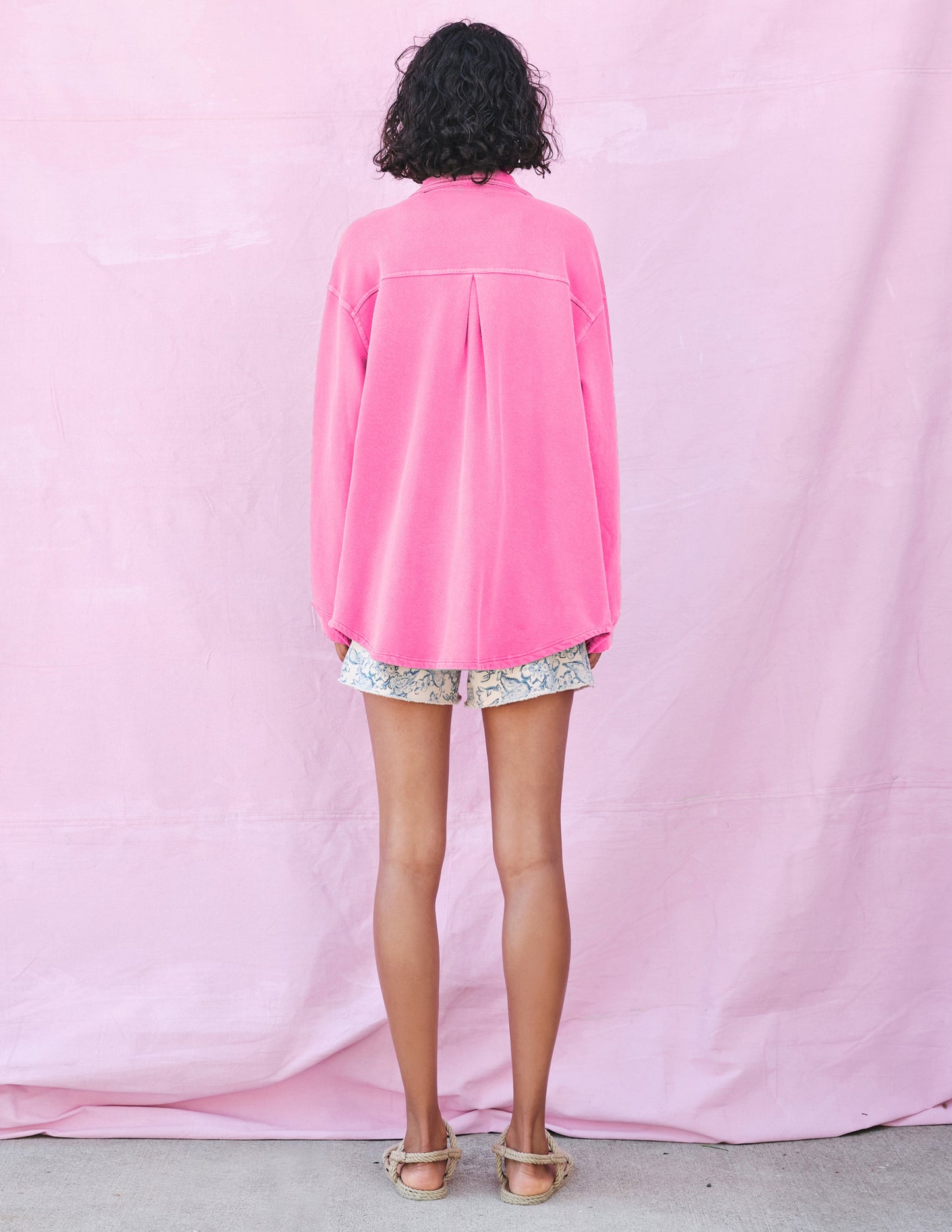 Oversized Shacket in Pigment Hot Pink
