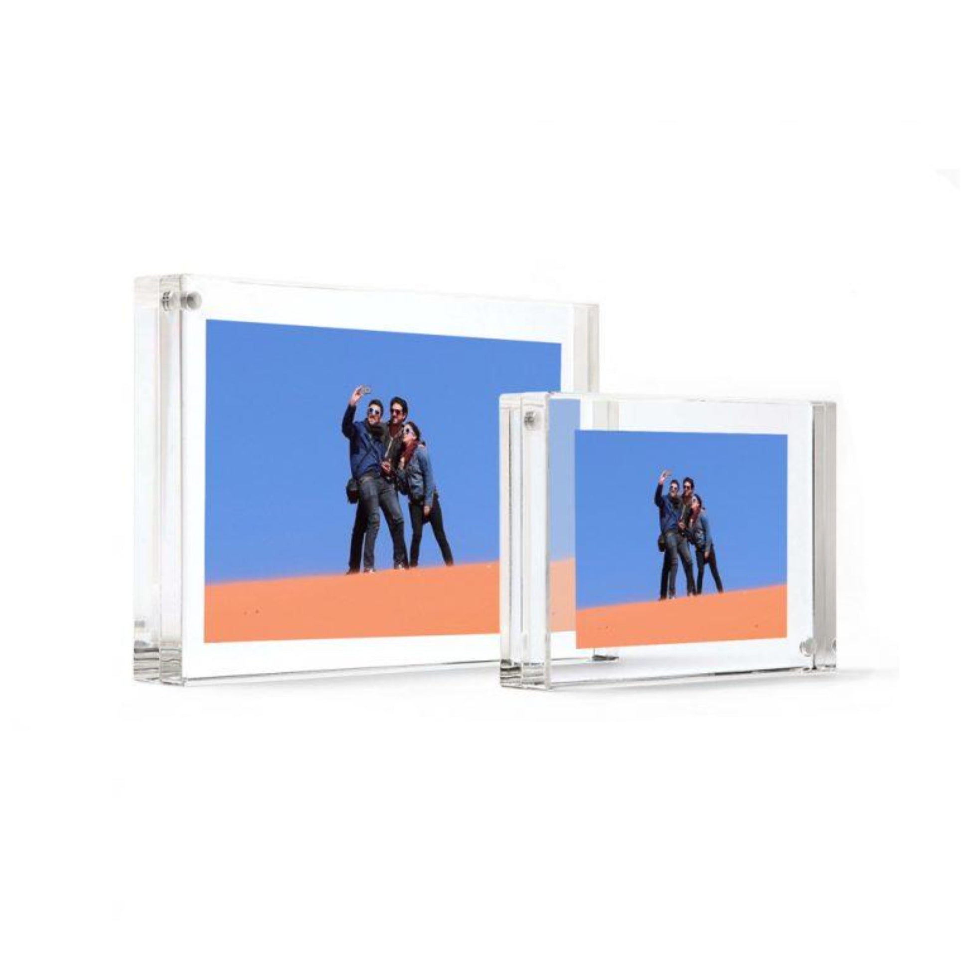 rectangular frameless acrylic picture frame