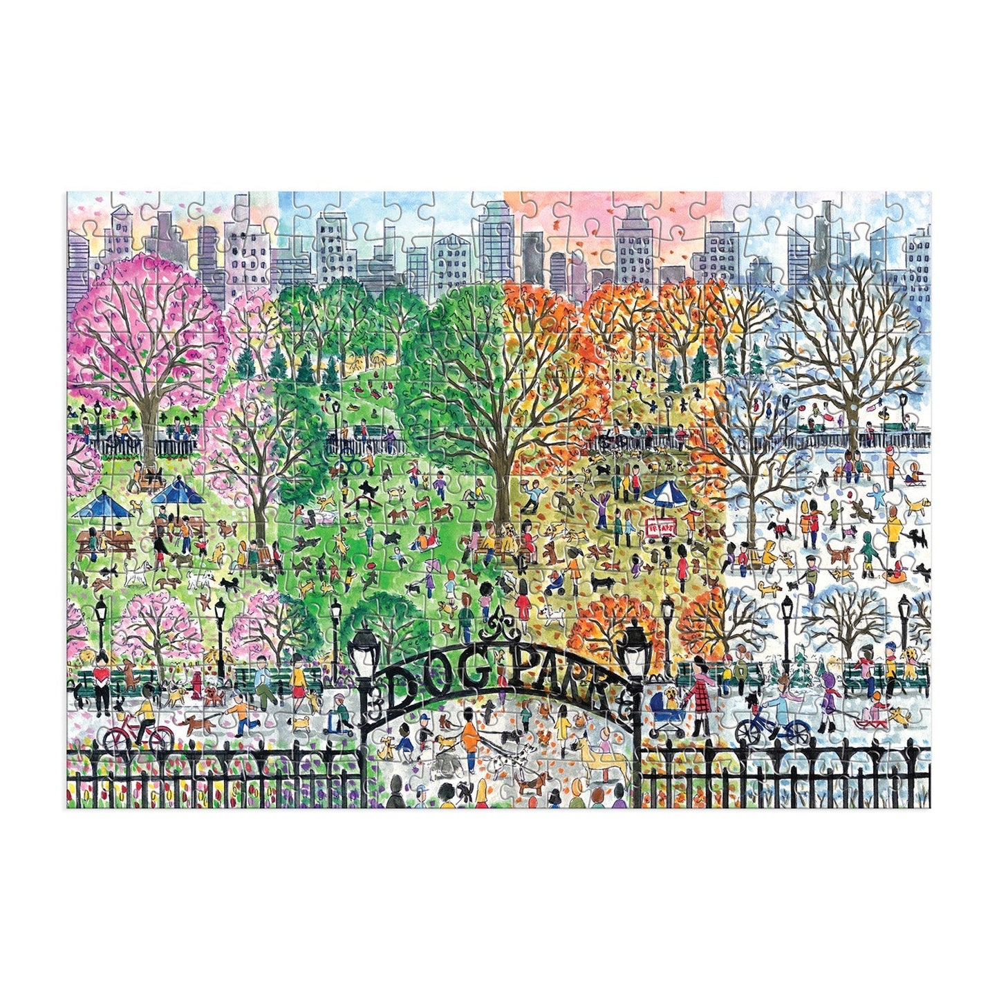 250 Wood Piece Puzzle - Dog Park in Four Seasons